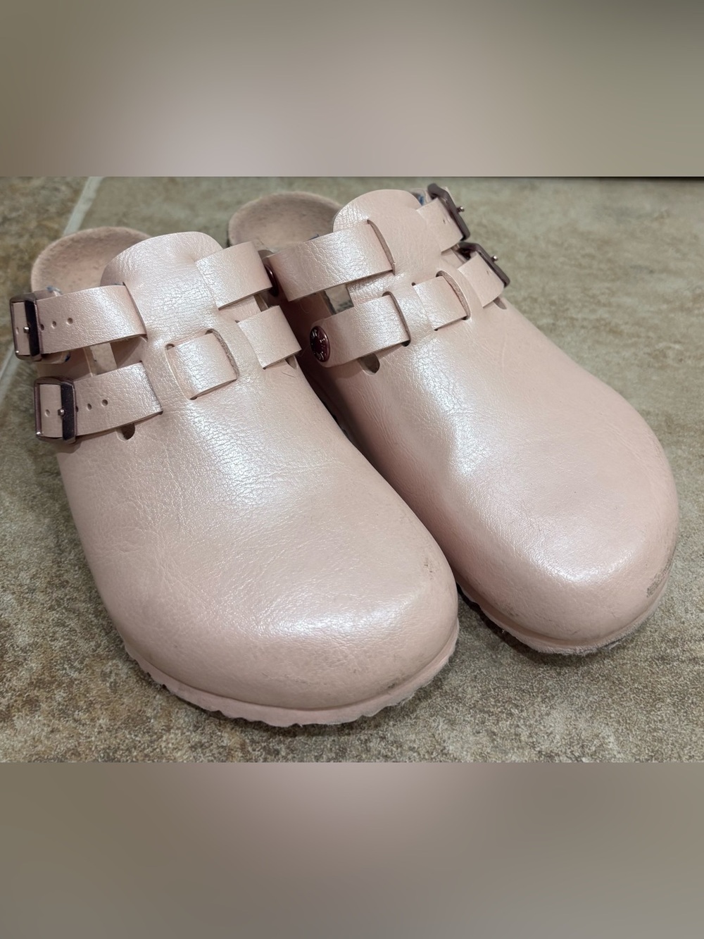 Birkenstock Pink Clog Mules with Buckle